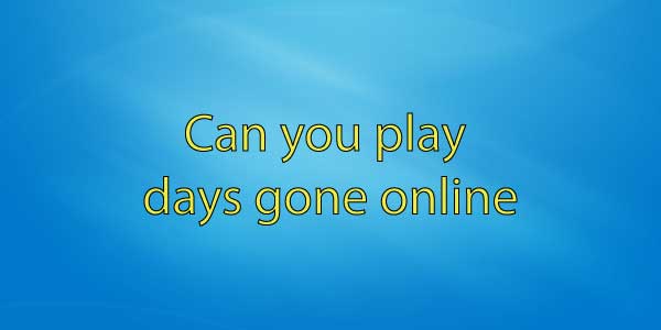 Can you play days gone online